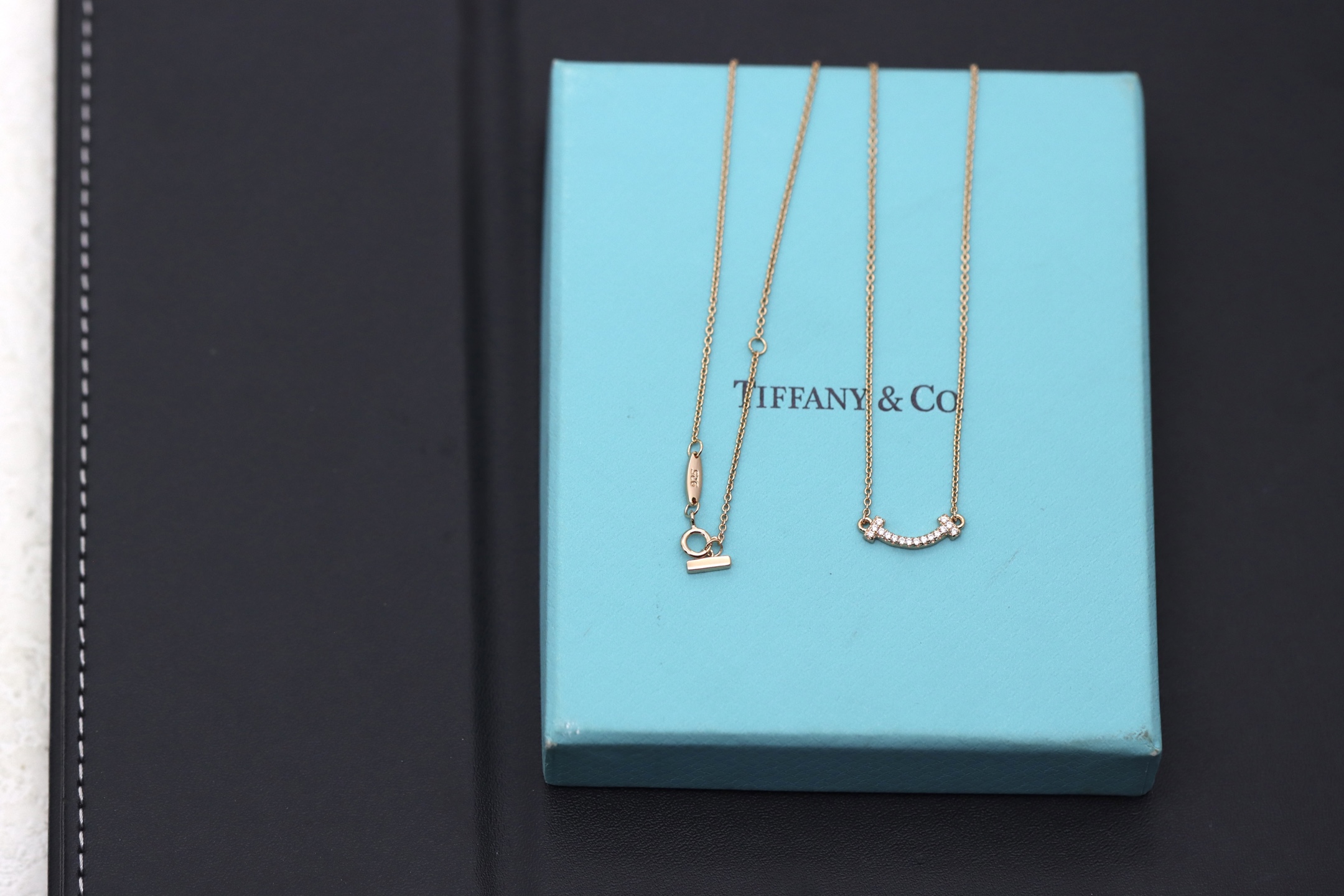 Tiffany & Co. Tiffany&Co. 玫瑰金迷你满钻笑脸项链