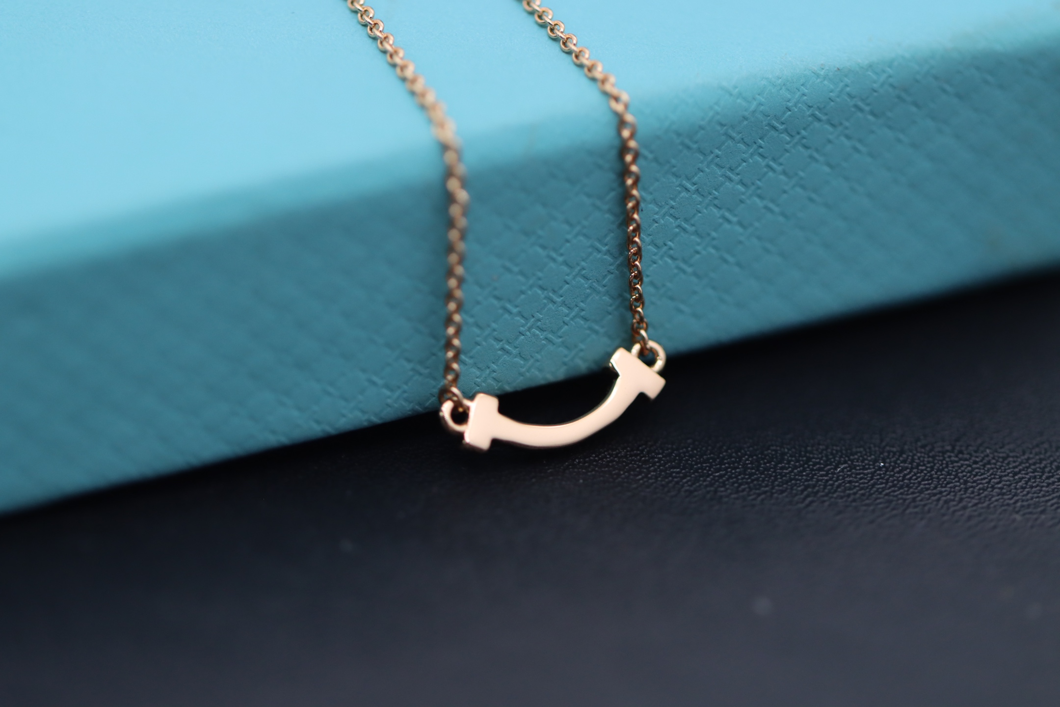 Tiffany & Co. Tiffany&Co. 玫瑰金迷你满钻笑脸项链