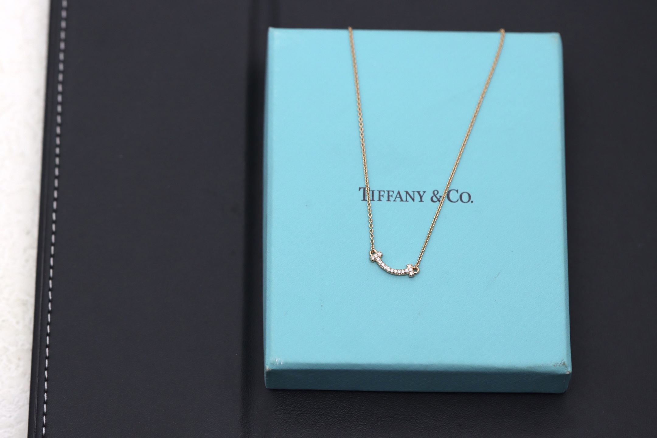 Tiffany & Co. Tiffany&Co. 玫瑰金迷你满钻笑脸项链