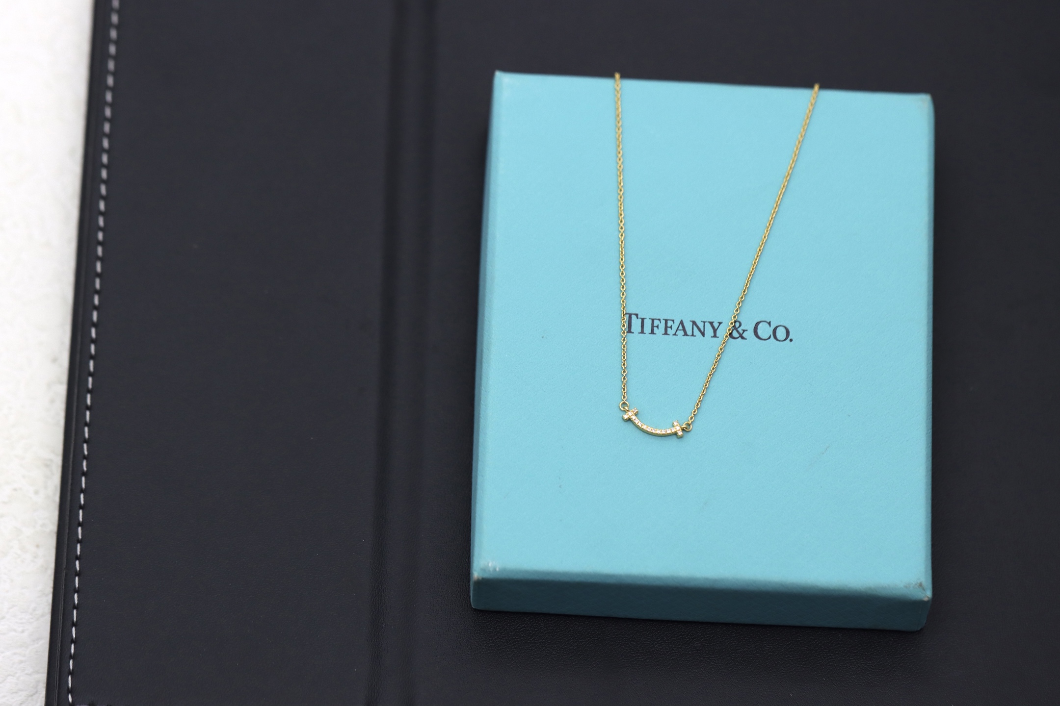 Tiffany & Co. Tiffany&Co. 香槟金迷你满钻笑脸项链