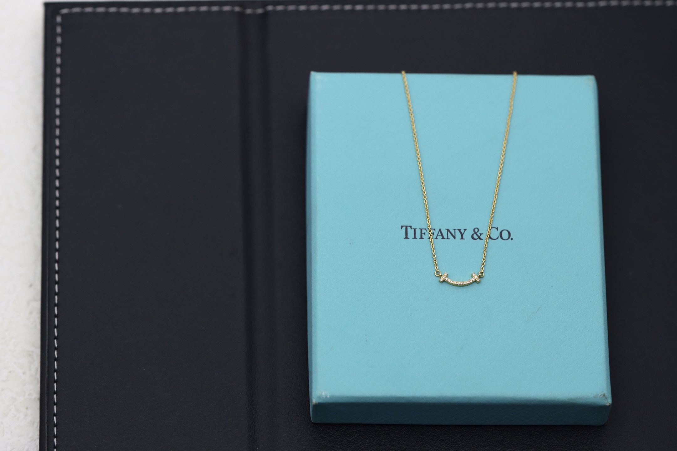 Tiffany & Co. Tiffany&Co. 香槟金迷你满钻笑脸项链
