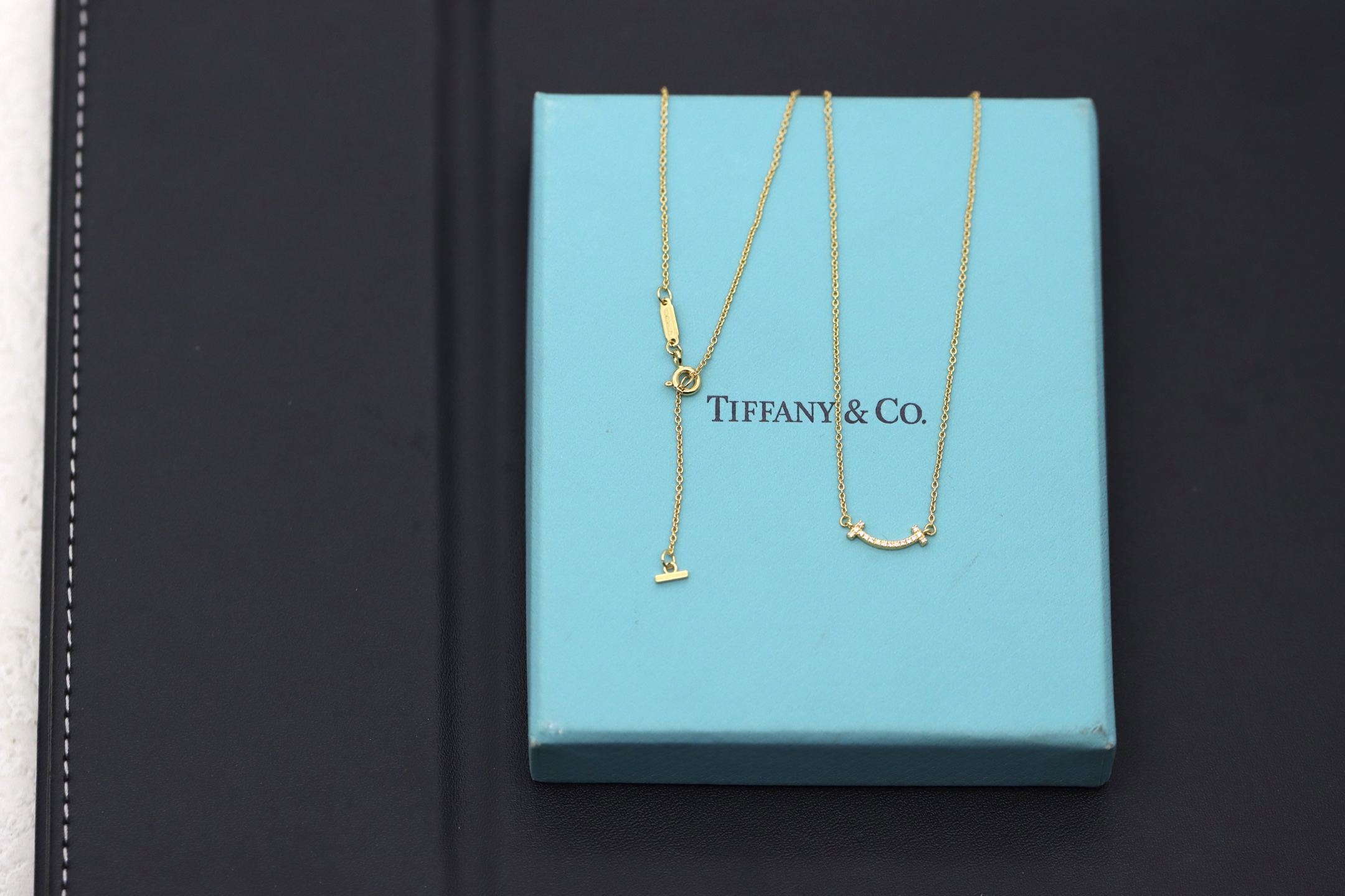 Tiffany & Co. Tiffany&Co. 香槟金迷你满钻笑脸项链
