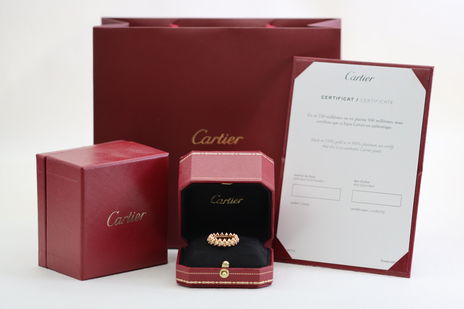 Cartier Cartier 卡地亚新款满钻子弹头 铆钉戒指 新款