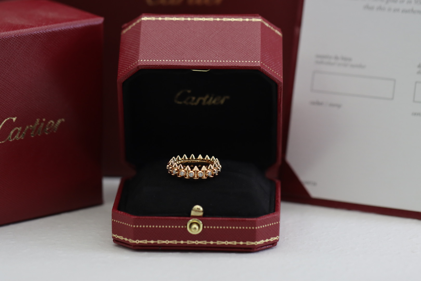 Cartier Cartier 卡地亚新款满钻子弹头 铆钉戒指 新款