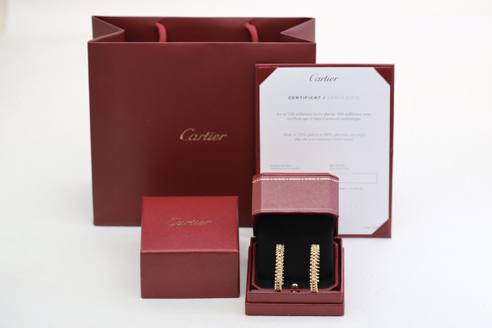 Cartier 卡地亚 玫瑰金铆钉（子弹头）耳钉耳环