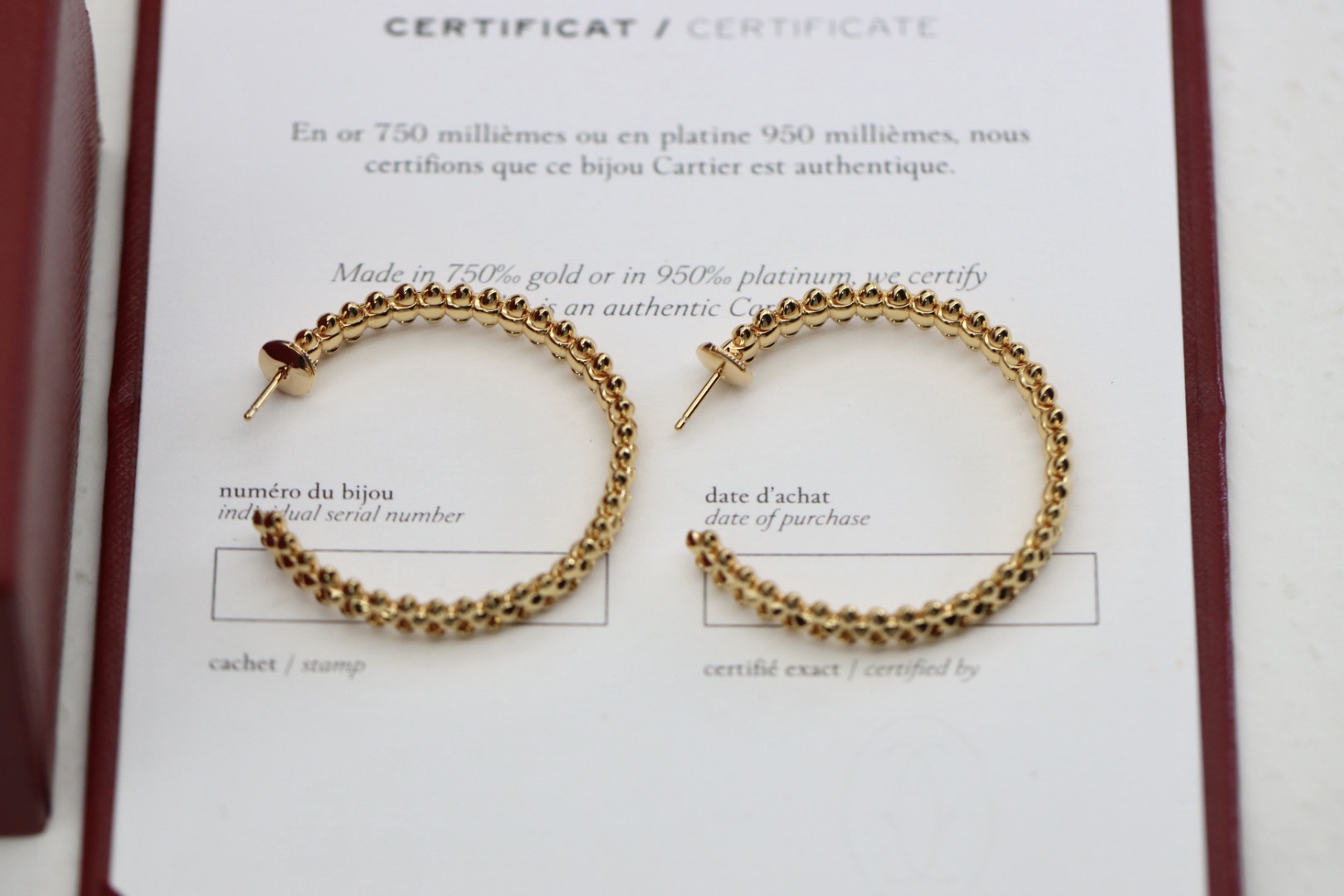 Cartier 卡地亚 玫瑰金铆钉（子弹头）耳钉耳环