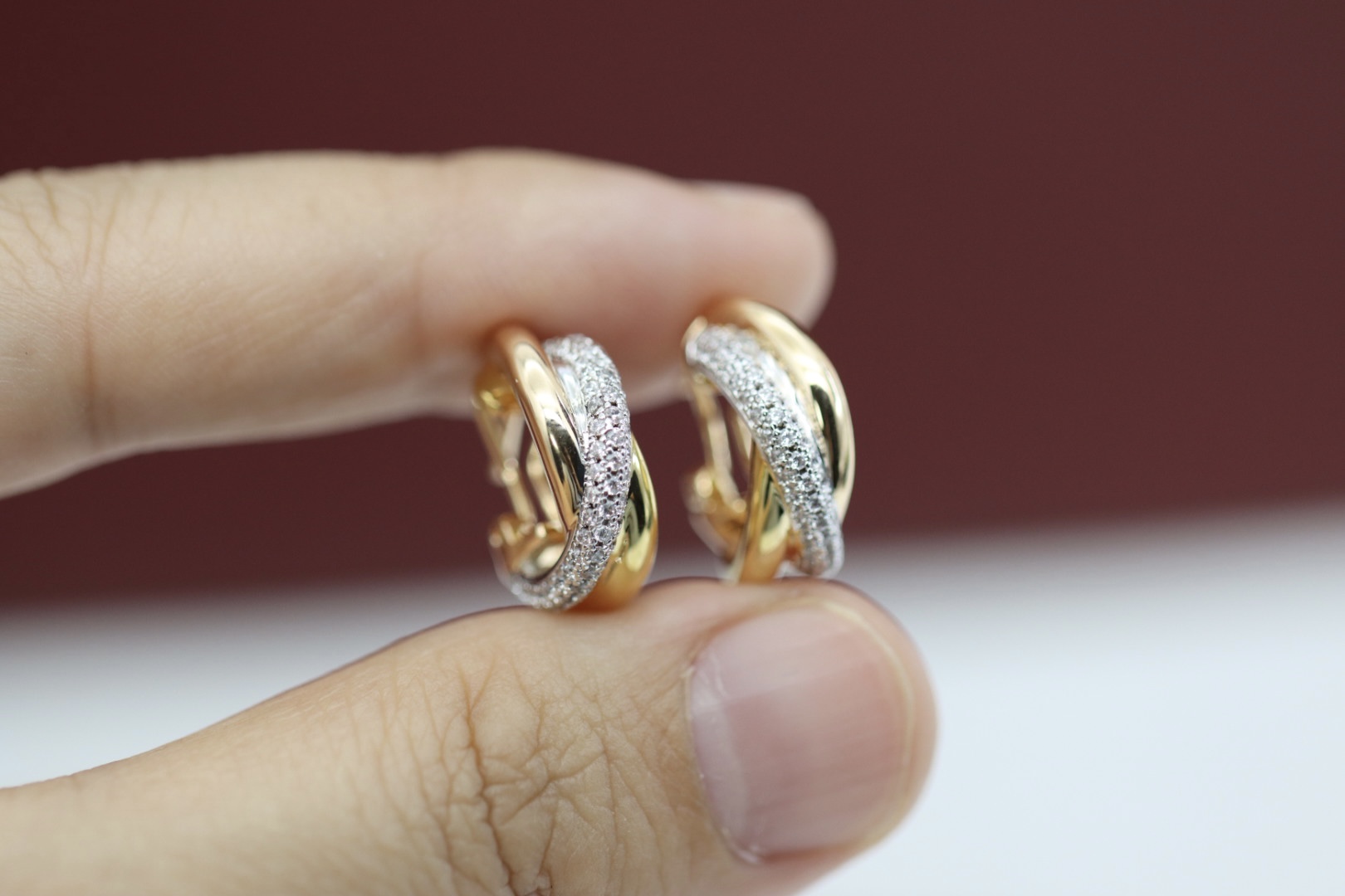 Cartier Cartier/卡地亚 Trinity系列 三色三环耳环