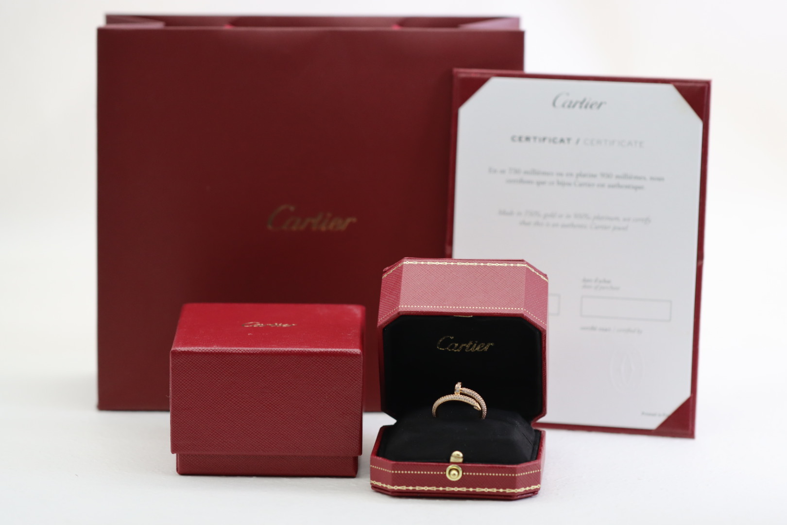 Cartier Cartier 新款 玫瑰金满钻钉子戒指