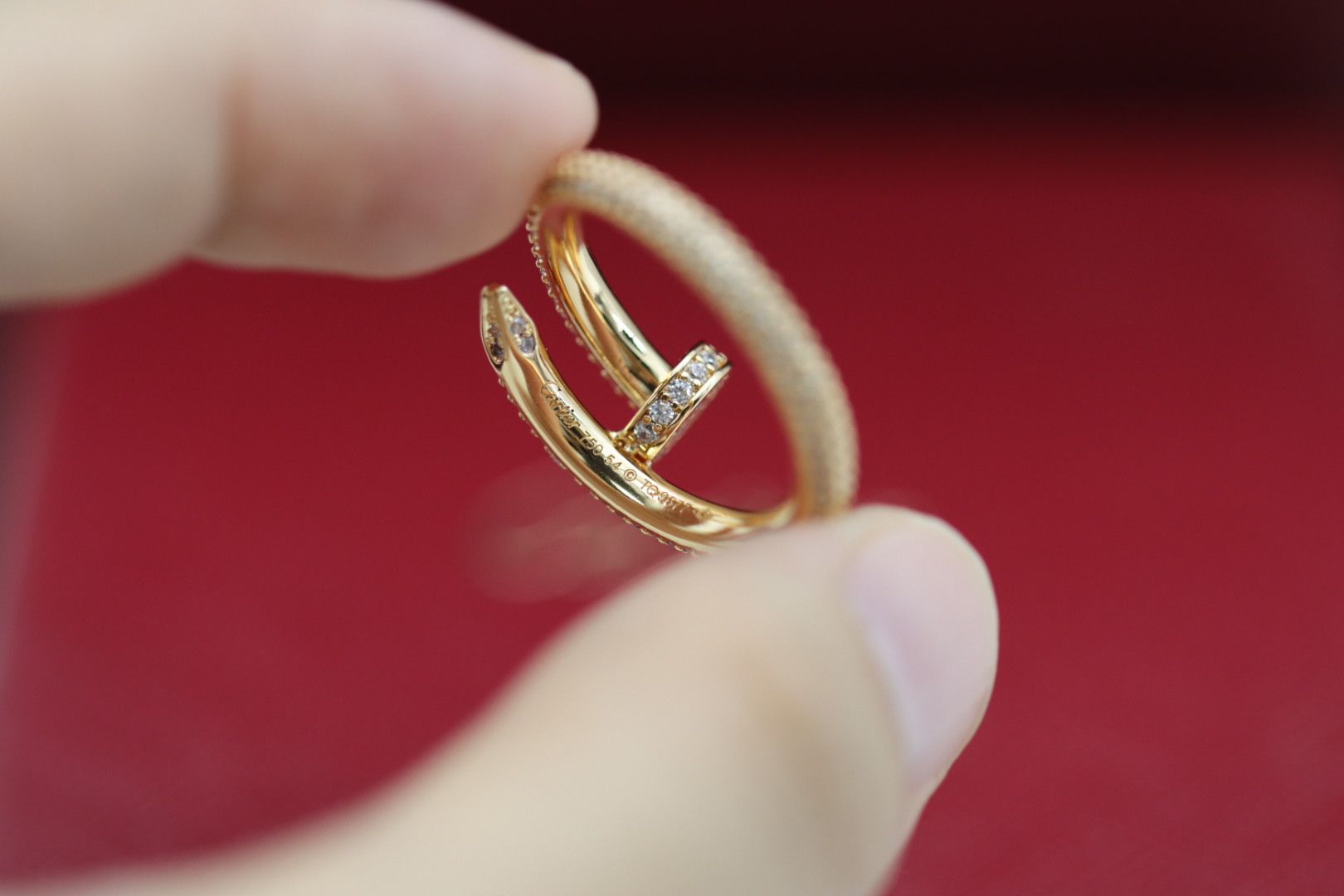 Cartier Cartier 新款 玫瑰金满钻钉子戒指