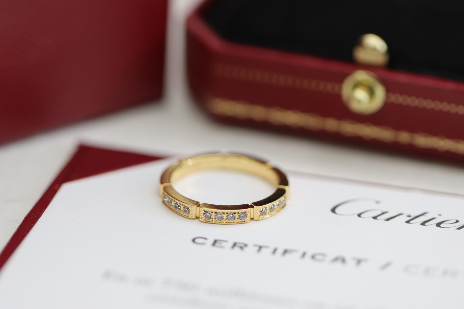 Cartier Cartier/卡地亚 LOVE系列 Maillon链结满钻戒指