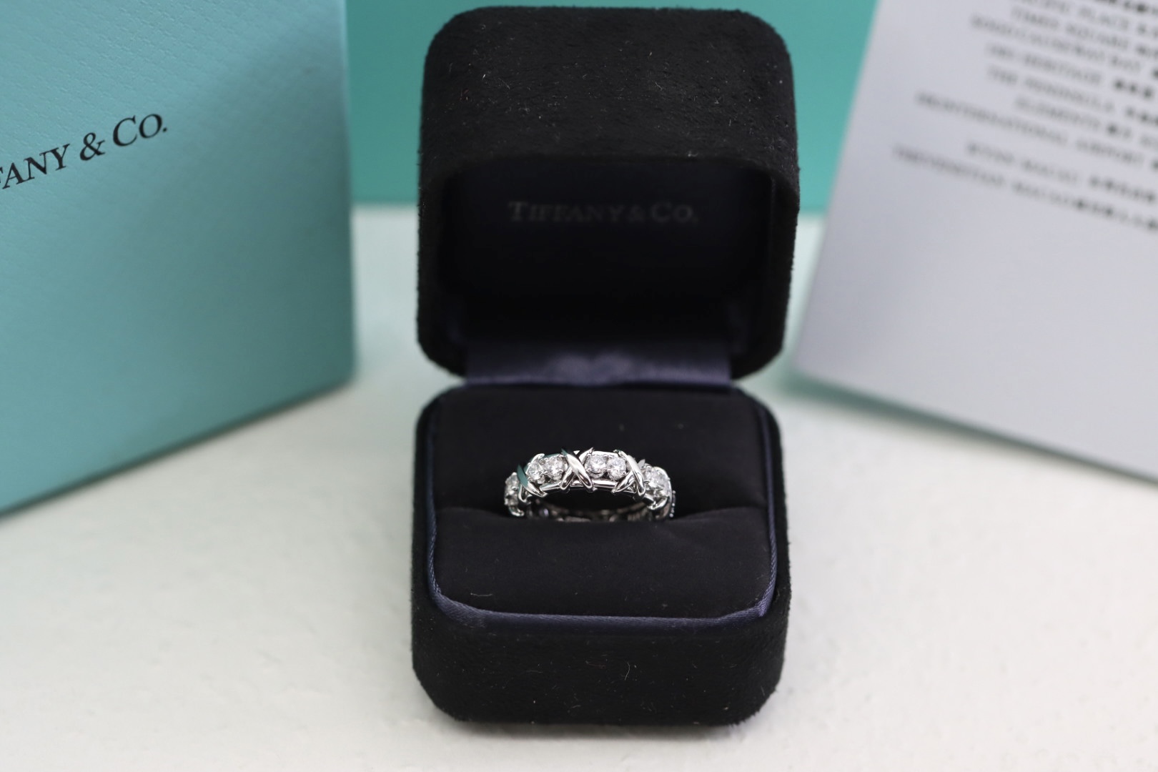 Tiffany & Co. Tiffany&Co.sixteen stone满钻交叉钻戒