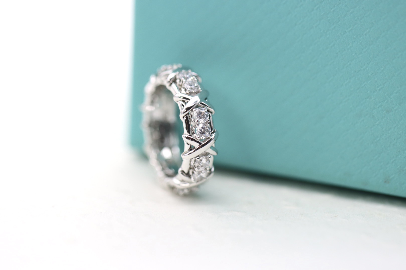 Tiffany & Co. Tiffany&Co.sixteen stone满钻交叉钻戒
