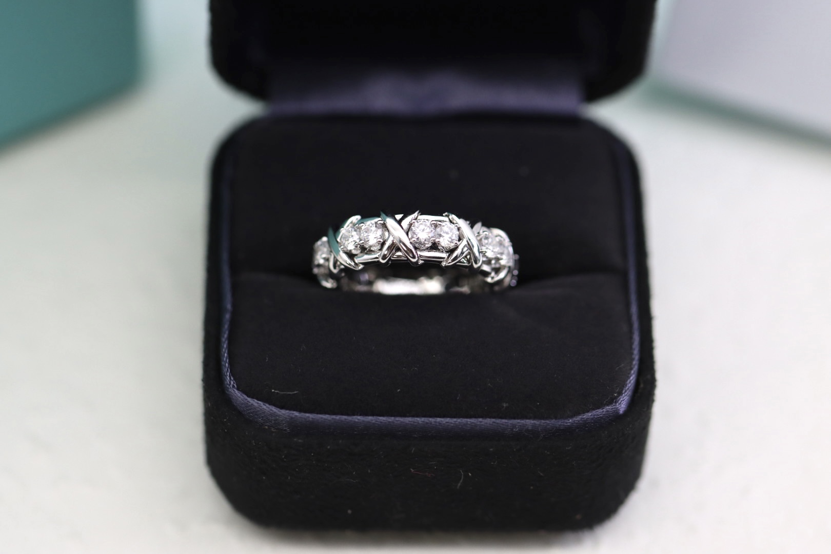 Tiffany & Co. Tiffany&Co.sixteen stone满钻交叉钻戒