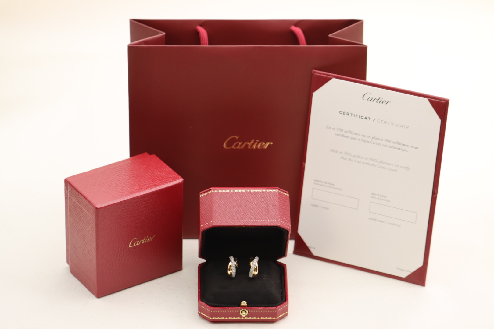 Cartier Cartier 卡地亚trinity系列三色金三环耳扣
