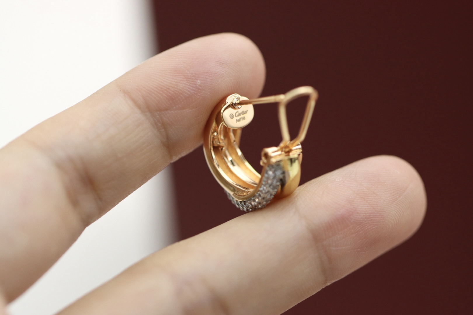 Cartier Cartier 卡地亚trinity系列三色金三环耳扣