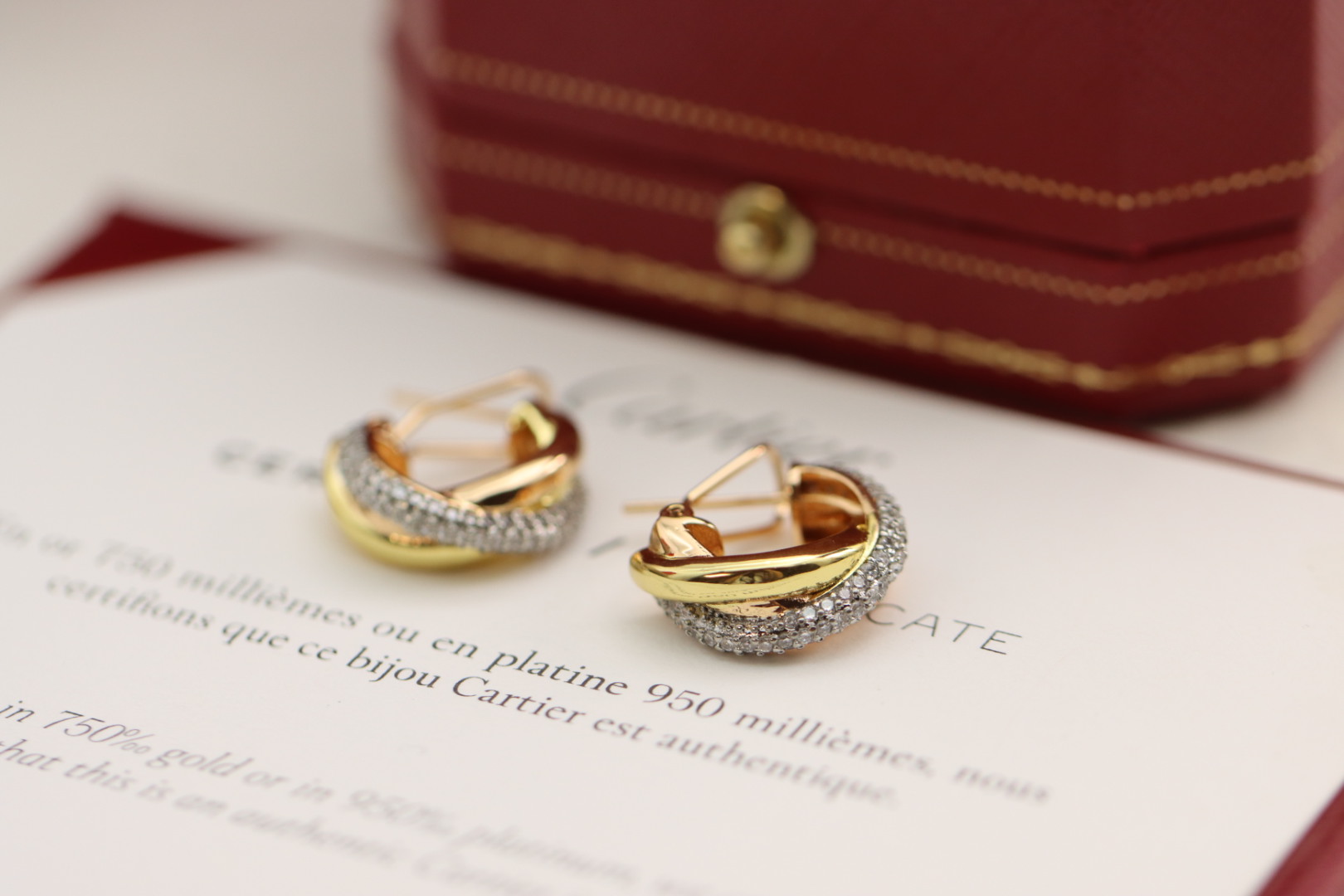 Cartier Cartier 卡地亚trinity系列三色金三环耳扣