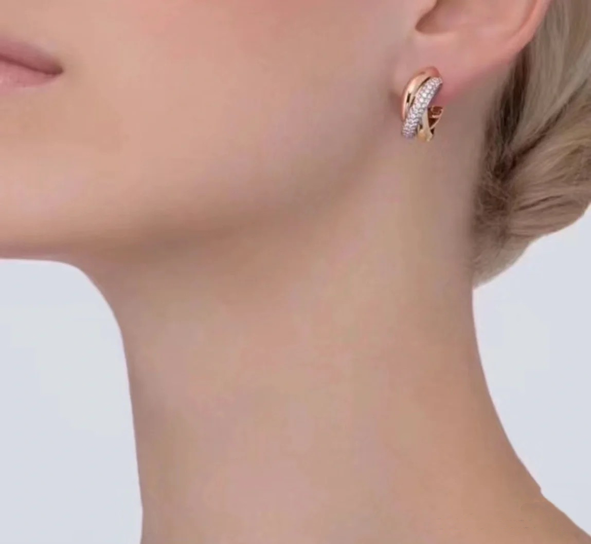 Cartier Cartier 卡地亚trinity系列三色金三环耳扣