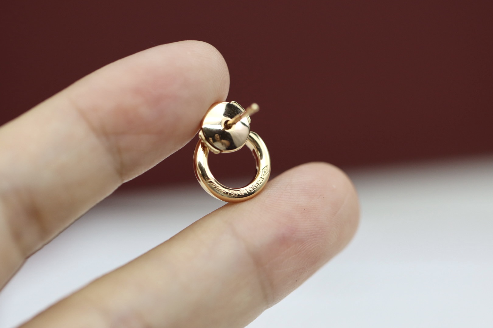 Cartier Cartier 玫瑰金 满钻钉子耳钉