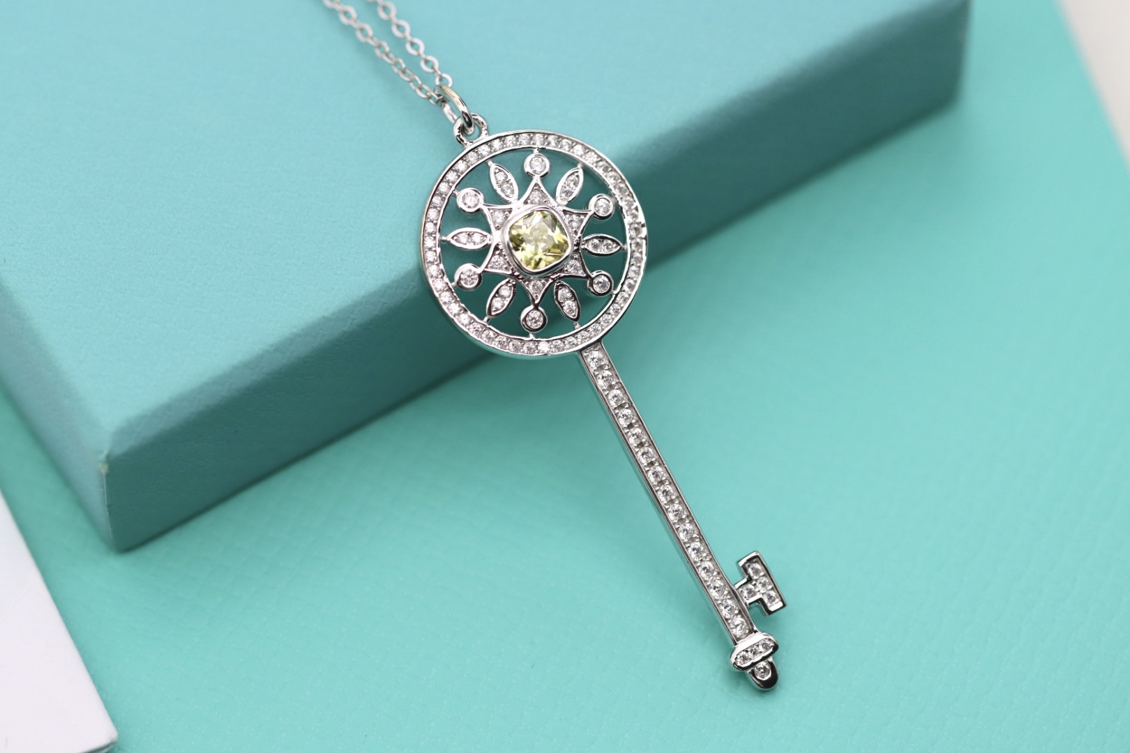 Tiffany & Co. Tiffany&Co.925纯银 黄钻太阳花钥匙项链