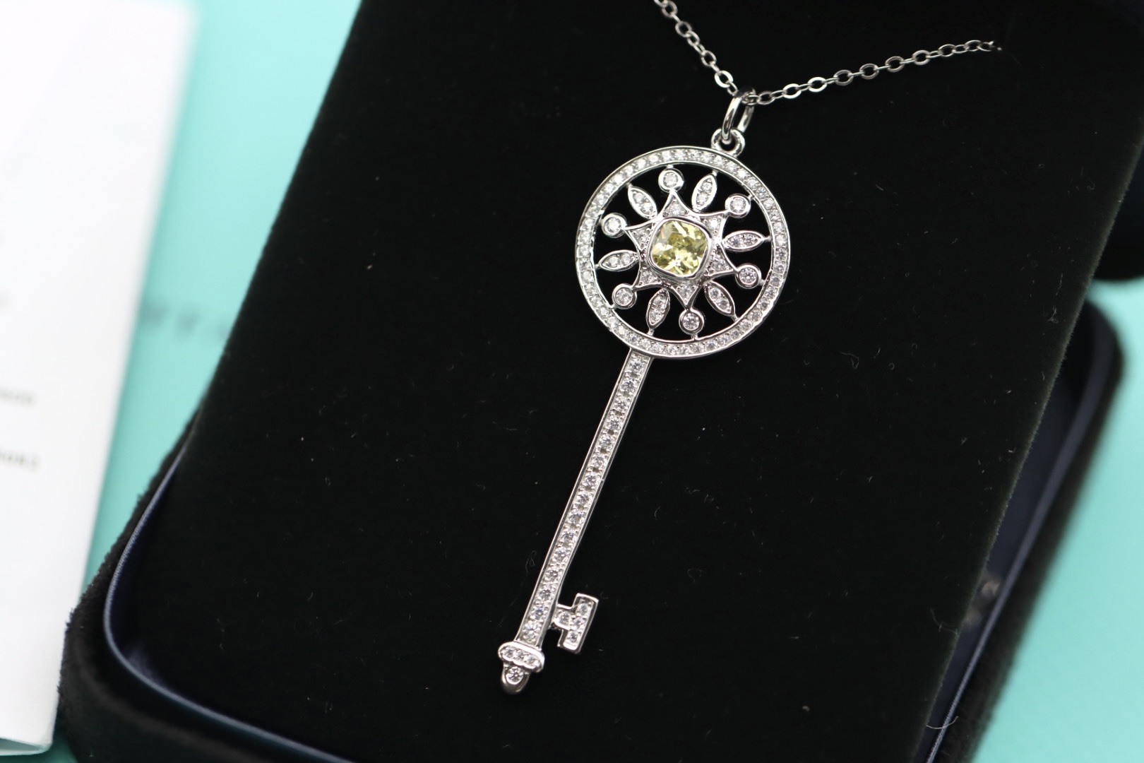 Tiffany & Co. Tiffany&Co.925纯银 黄钻太阳花钥匙项链