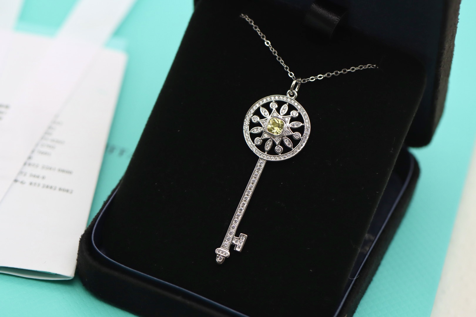 Tiffany & Co. Tiffany&Co.925纯银 黄钻太阳花钥匙项链
