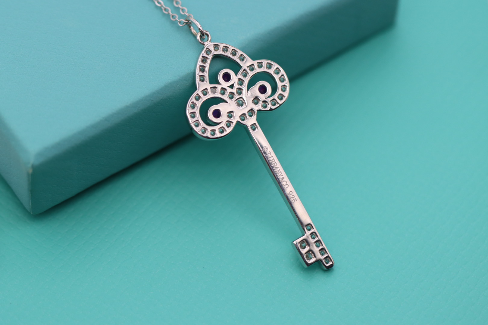 Tiffany & Co. Tiffany&Co.925纯银 红钻鸢尾花钥匙项链