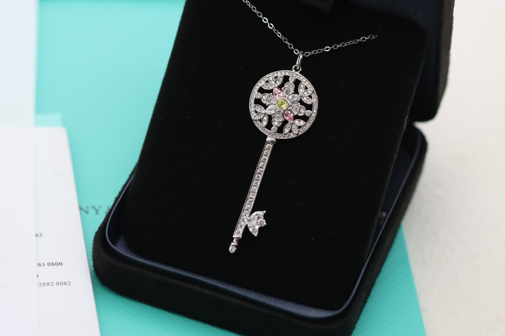 Tiffany & Co. Tiffany&Co.925纯银 彩钻繁花钥匙项链