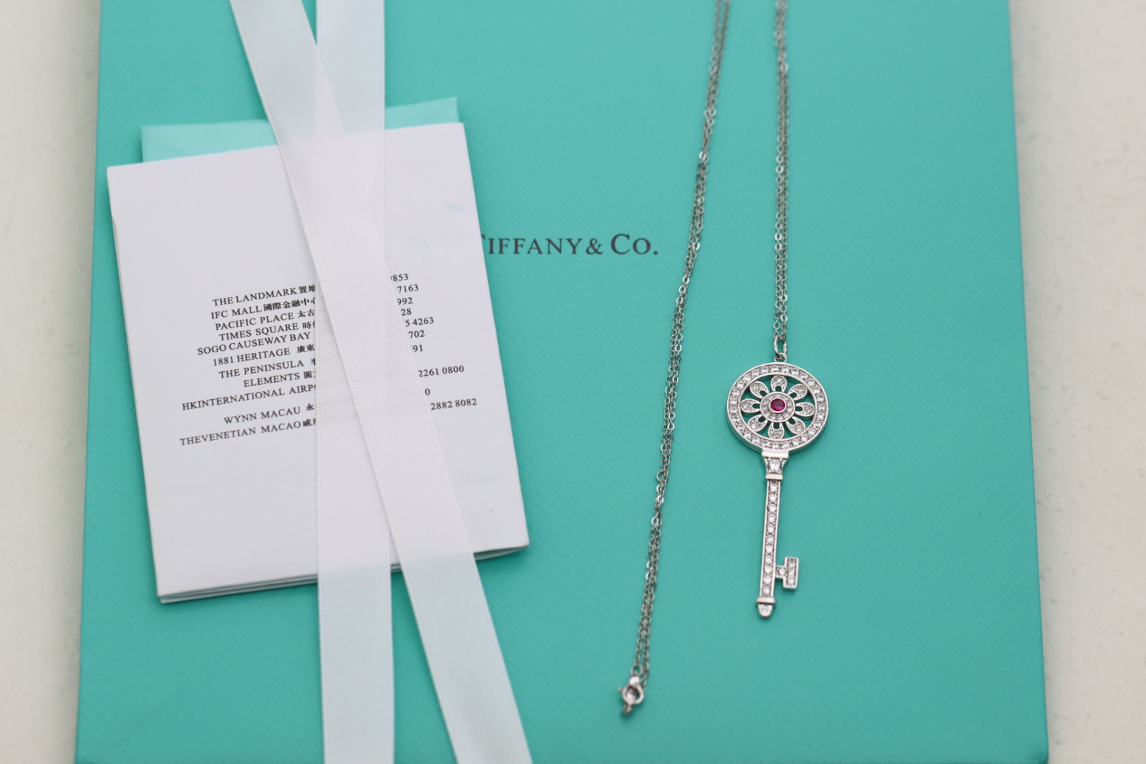 Tiffany & Co. Tiffany&Co.925纯银 红钻太阳花钥匙项链