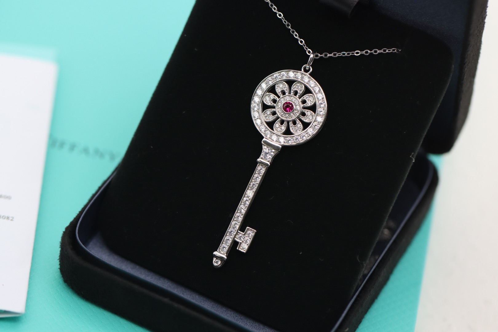 Tiffany & Co. Tiffany&Co.925纯银 红钻太阳花钥匙项链