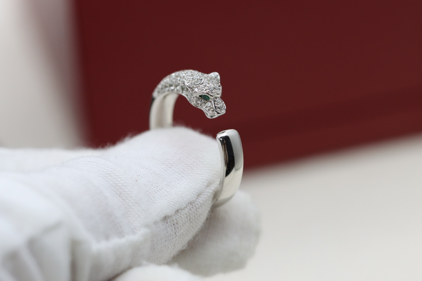 Cartier Cartier 高级珠宝系列 猎豹半钻豹子头戒指