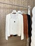 Chanel Clothing Cardigans Tank Tops&Camis Luxury Fake Black Brown White Wool Long Sleeve