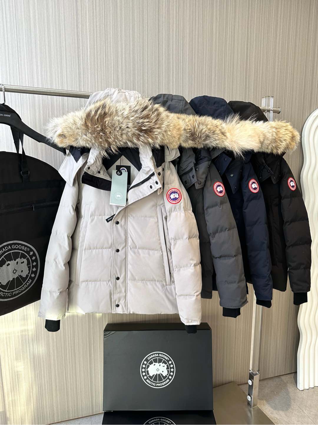 Canada Goose Wyndham Parka: Arctic-Tech, White Duck Down, Coyote Fur Trim