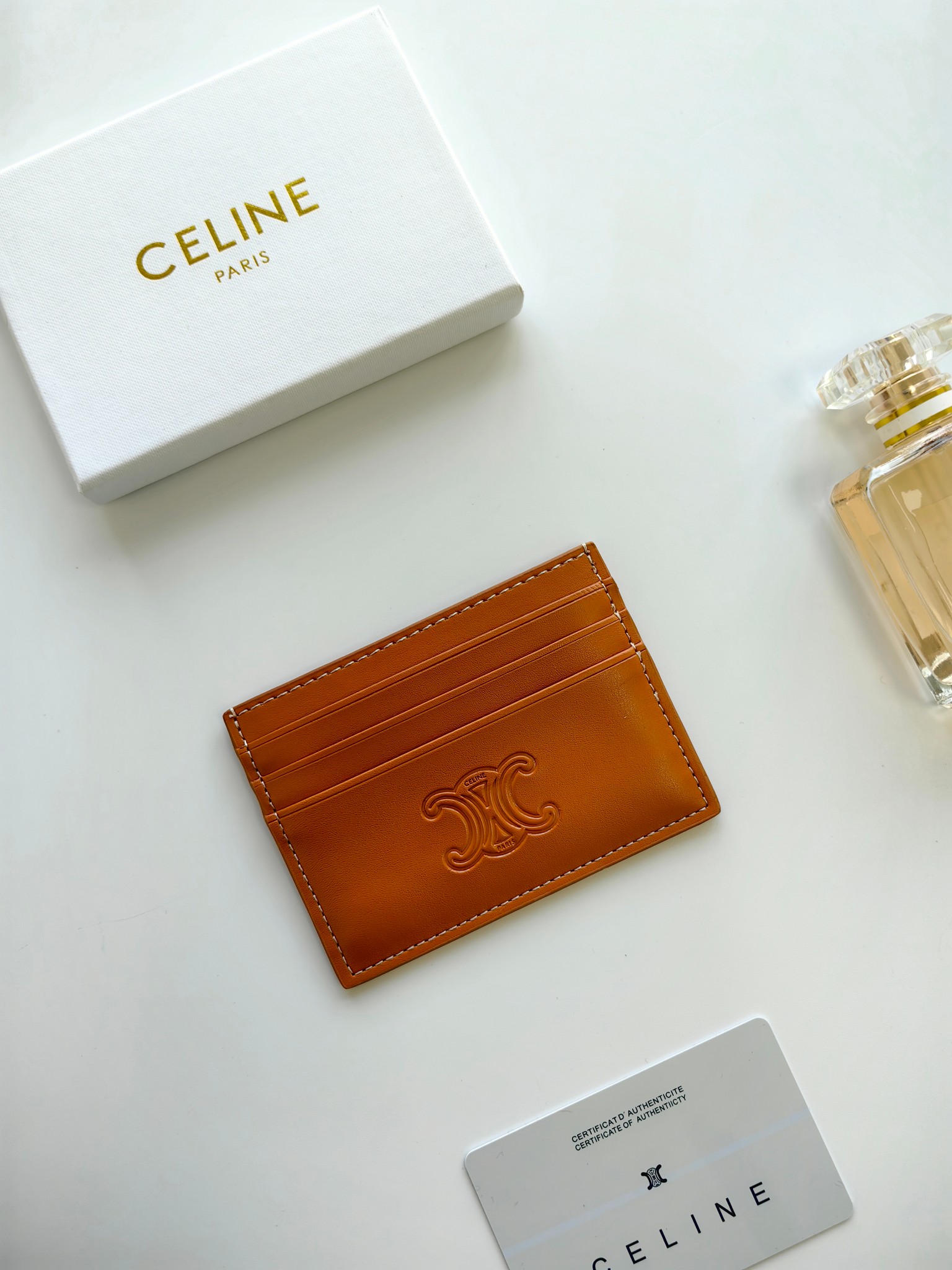 Celine Wallet Card pack Brown Cowhide