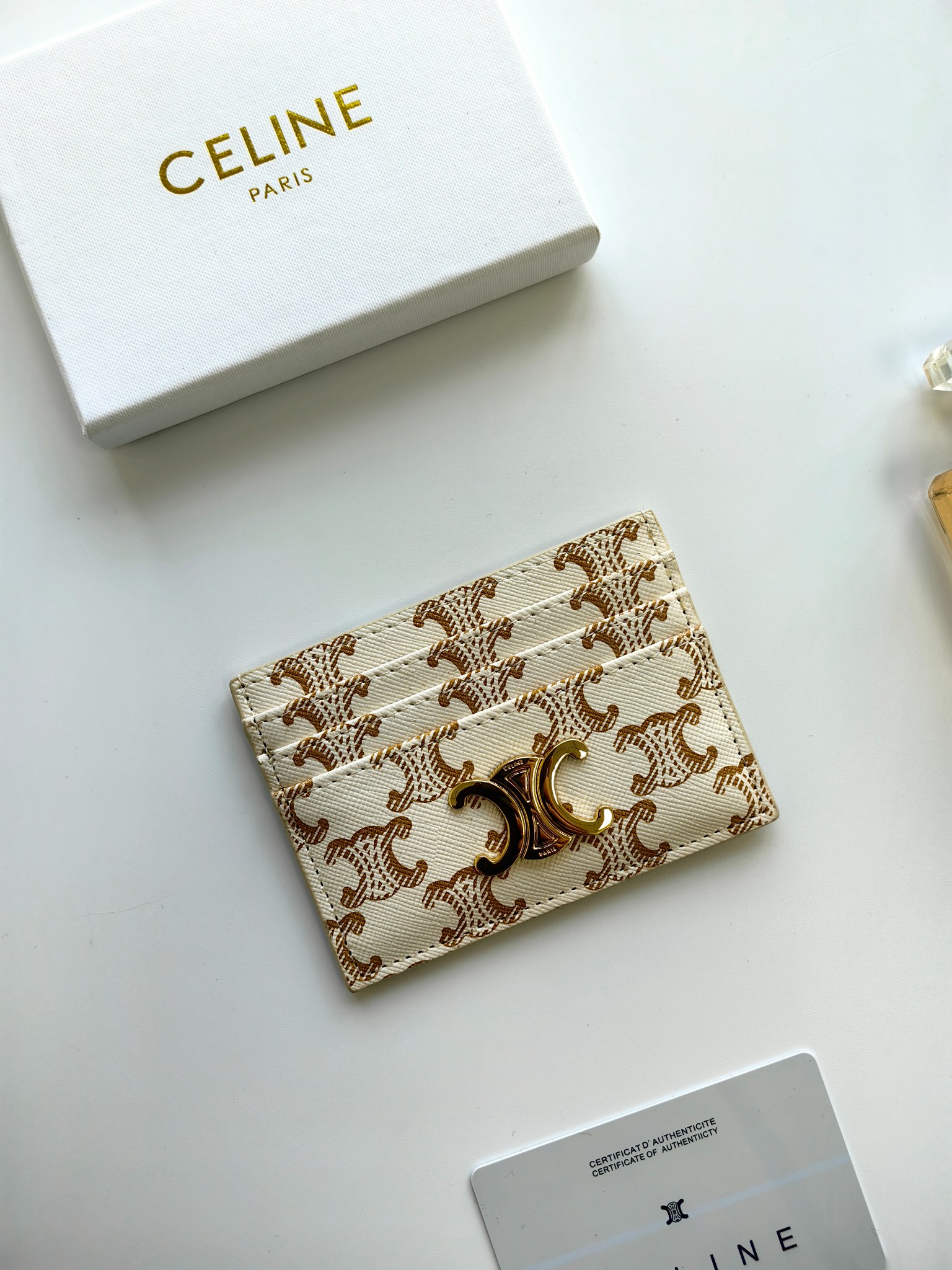 Celine Wallet Card pack White Cowhide