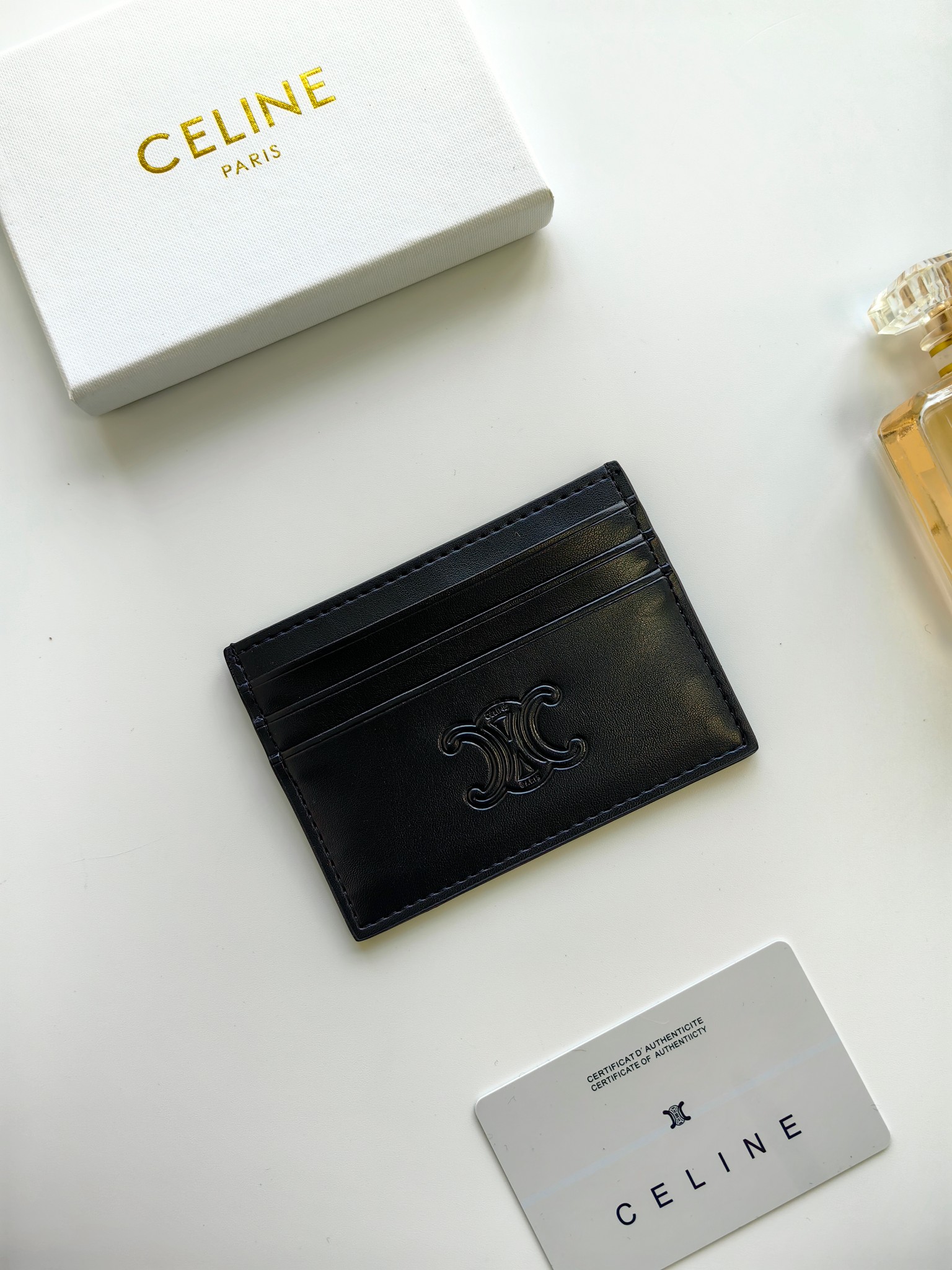 Celine Designer
 Wallet Card pack Black Cowhide