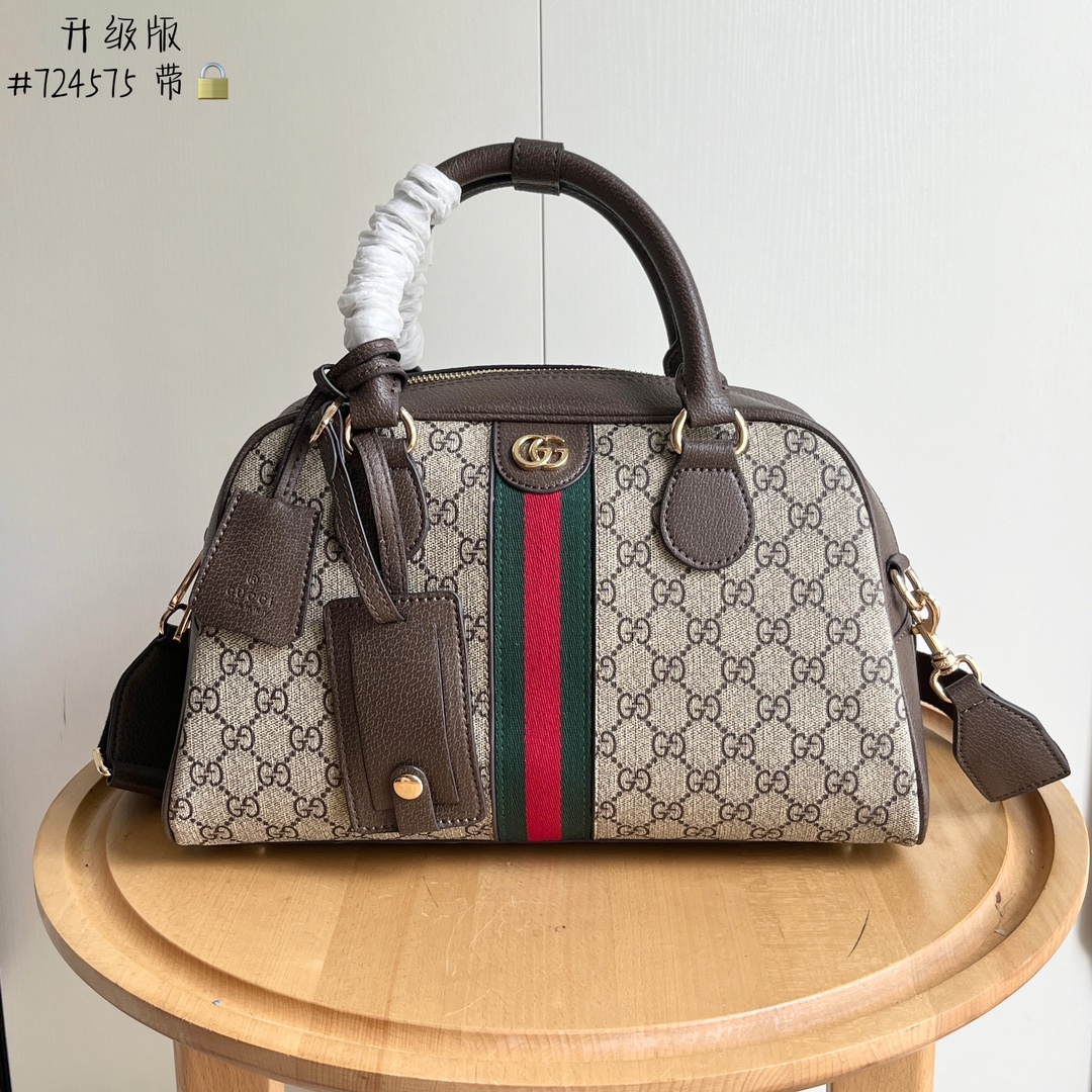 Gucci GG Supreme Handbags Boston Bags Canvas Mini