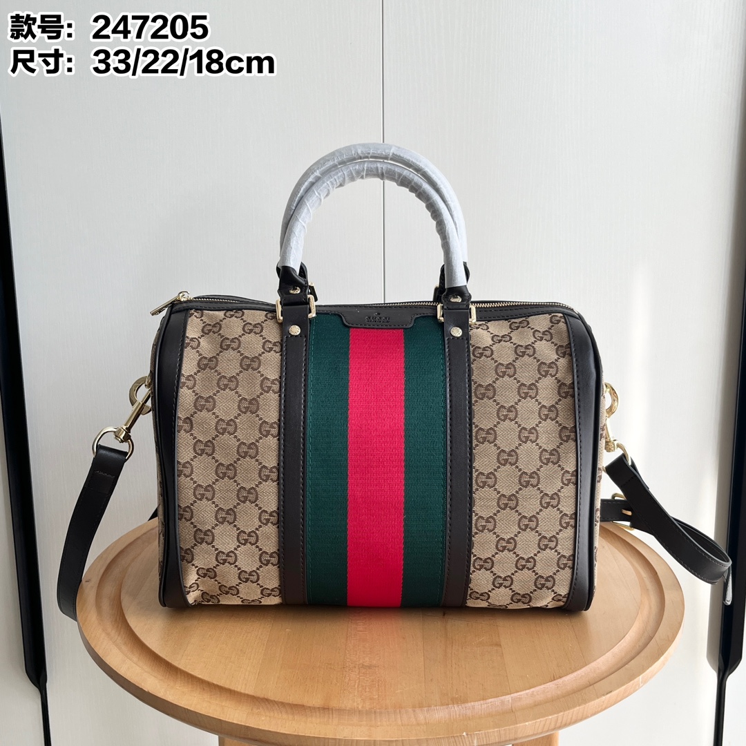 Toma real # Número de estilo: 247205 Marrón Tamaño: 33.22.18 Bolso estilo almohada Boston clásico, portátil + bandolera…