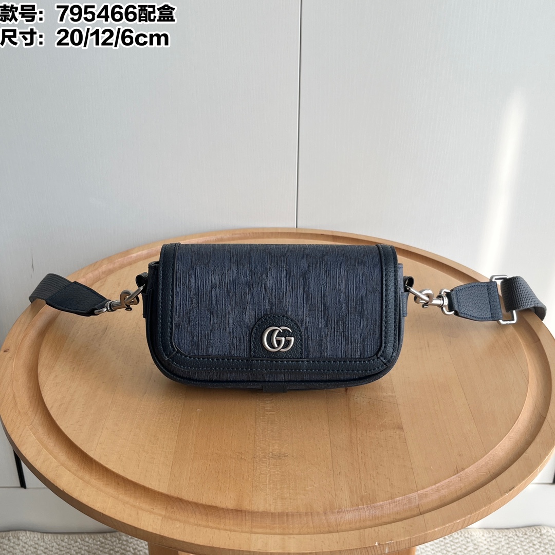 Toma real # Número de estilo: 795466 Tamaño: 20-12-6 Nuevo bolso pequeño de la serie Ophidia, PVC clásico con correas r…