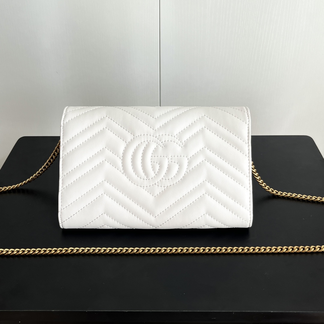 GG Marmont woc 迷你チェーンバッグ - 高品質牛皮、便利な多隔层デザイン