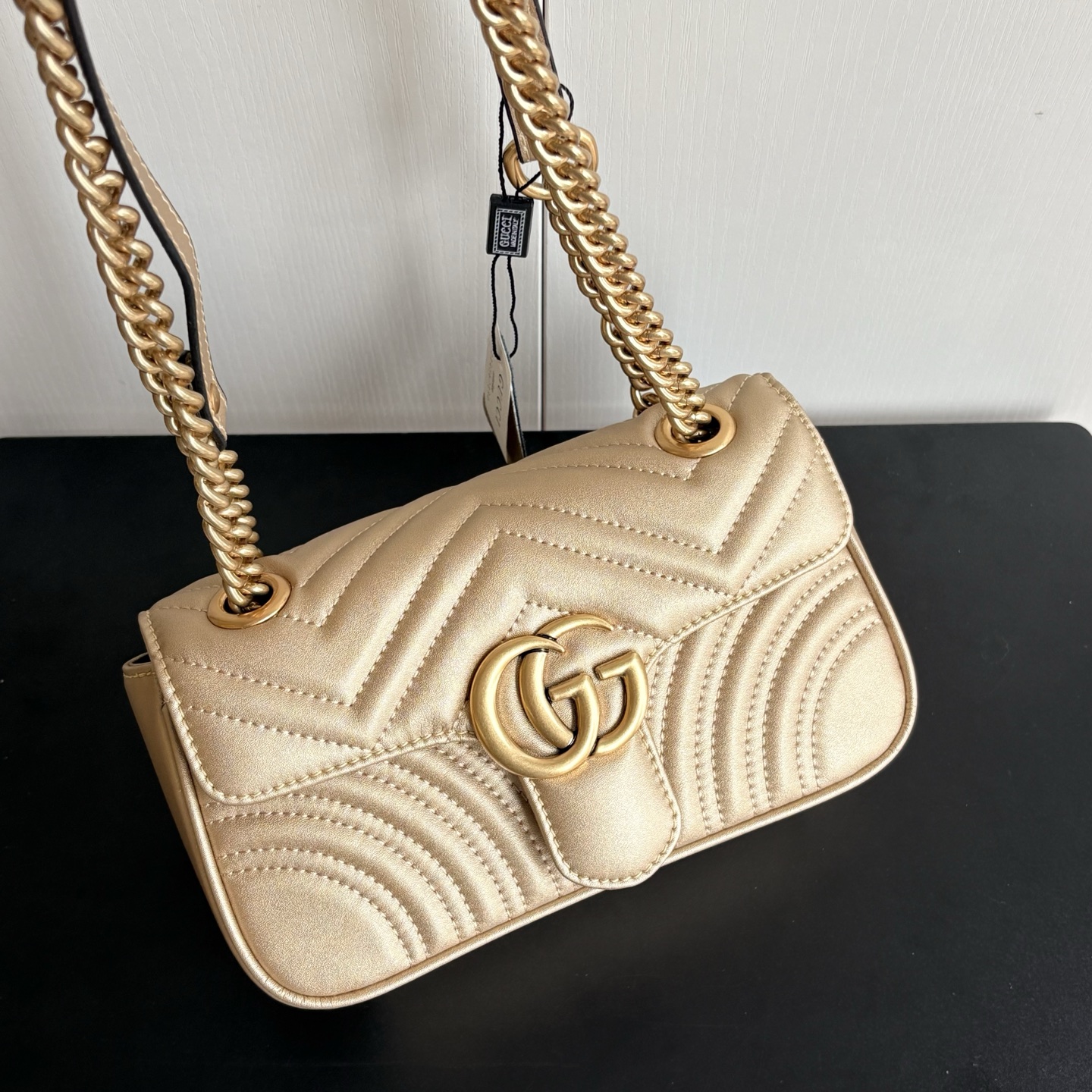 升级版实拍#

款号：
尺寸：22-6-13cm

GG marmont  小号
小号较小可爱 空间容量