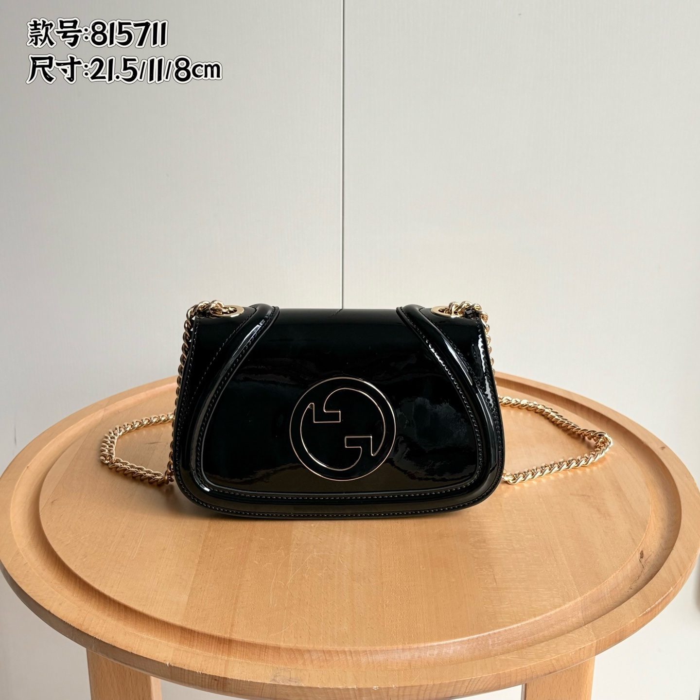 实拍#款号: 尺寸:21.5/11/8cmGG Blondie又开发新品21厘米的黄金尺寸 搭配链条加皮