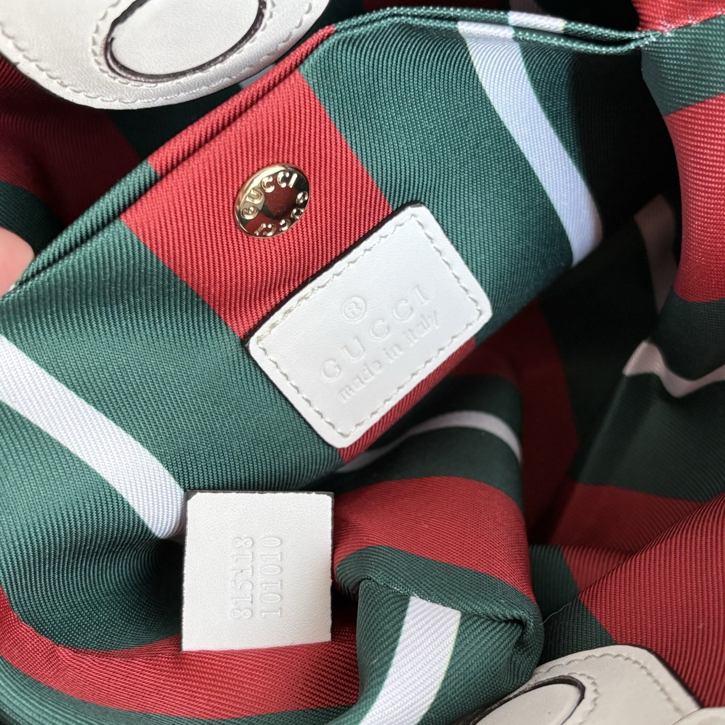 Ophidia ショッピングバッグ GGパターンとストライプのコンビネーション