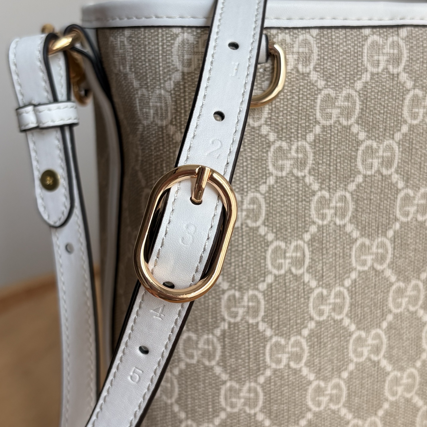 Ophidia ショッピングバッグ GGパターンとストライプのコンビネーション