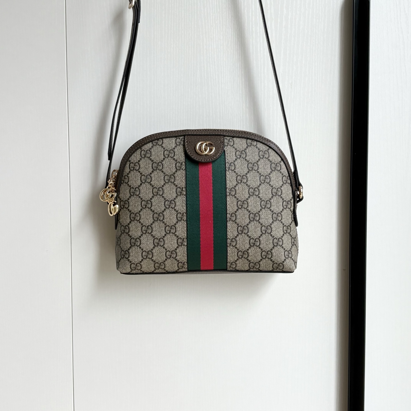 GG Ophidiaシリーズベークルバッグ - 高級人造帆布とレザーの洗練されたデザイン