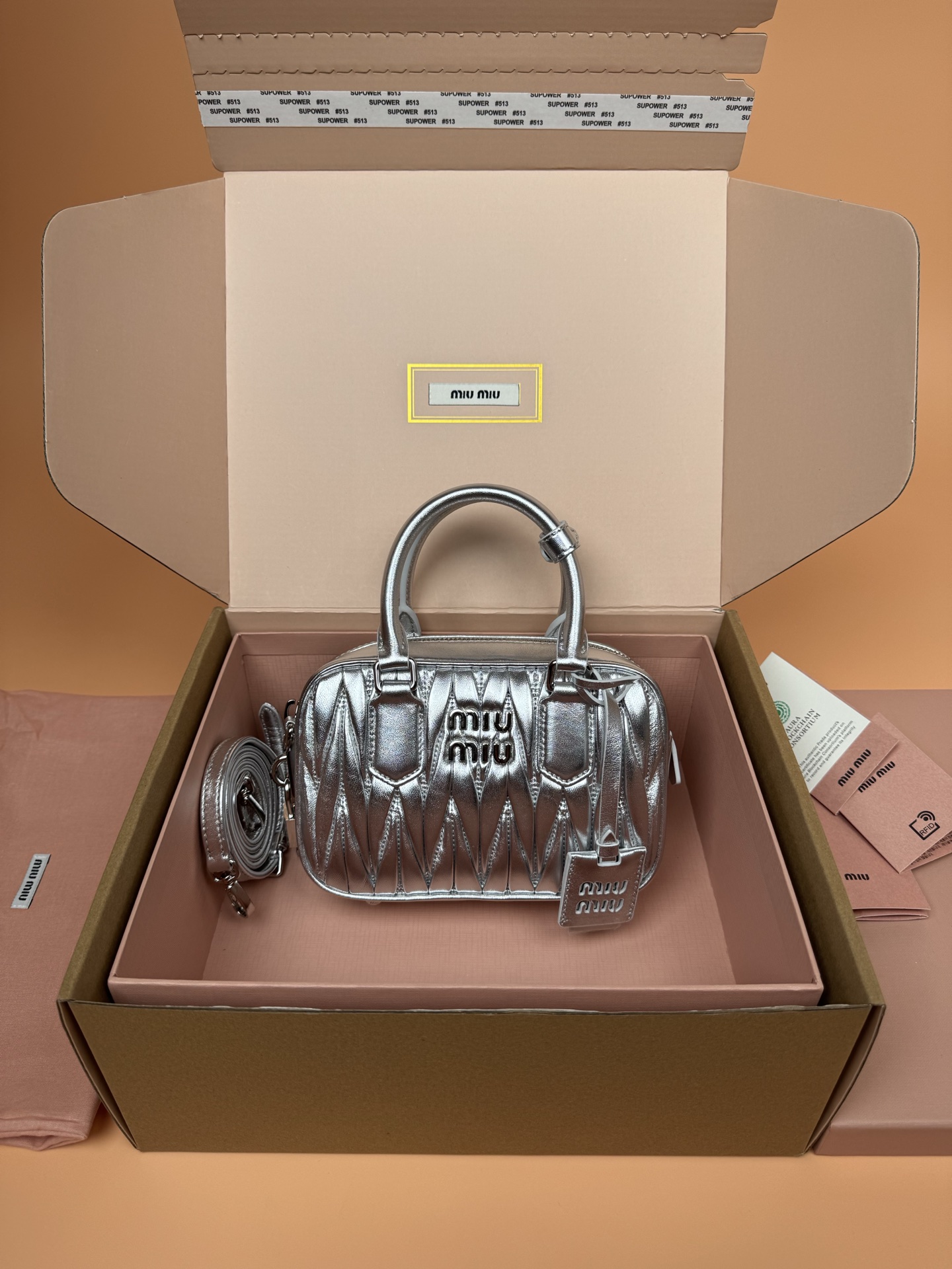 Miu Miu Arcadie Matelasse Silver Leather Small Bowling Bag Crossbody MM0970 2 i1749109464210 2365 0 0