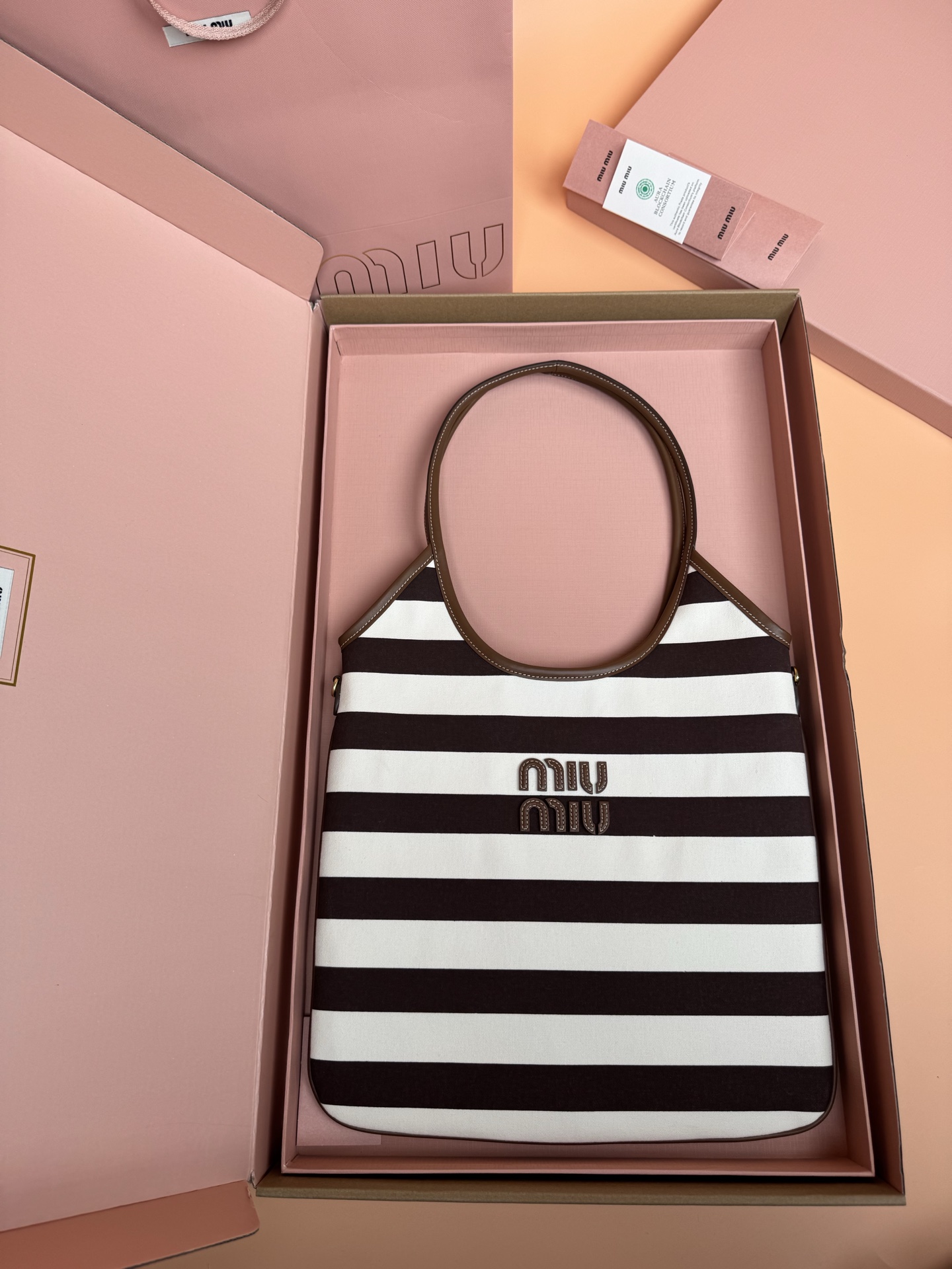 Miu Miu IVY Canvas Tote Bag: Striped Design, Summer Style, and Golden Hardware 1 i1749109656936 42 0 0