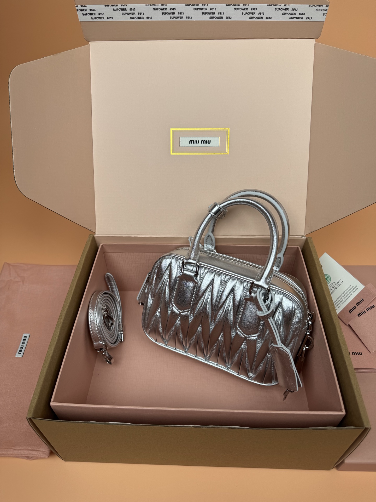 Miu Miu Arcadie Matelasse Silver Leather Small Bowling Bag Crossbody MM0970 4 i1749185924285 4680 0 2
