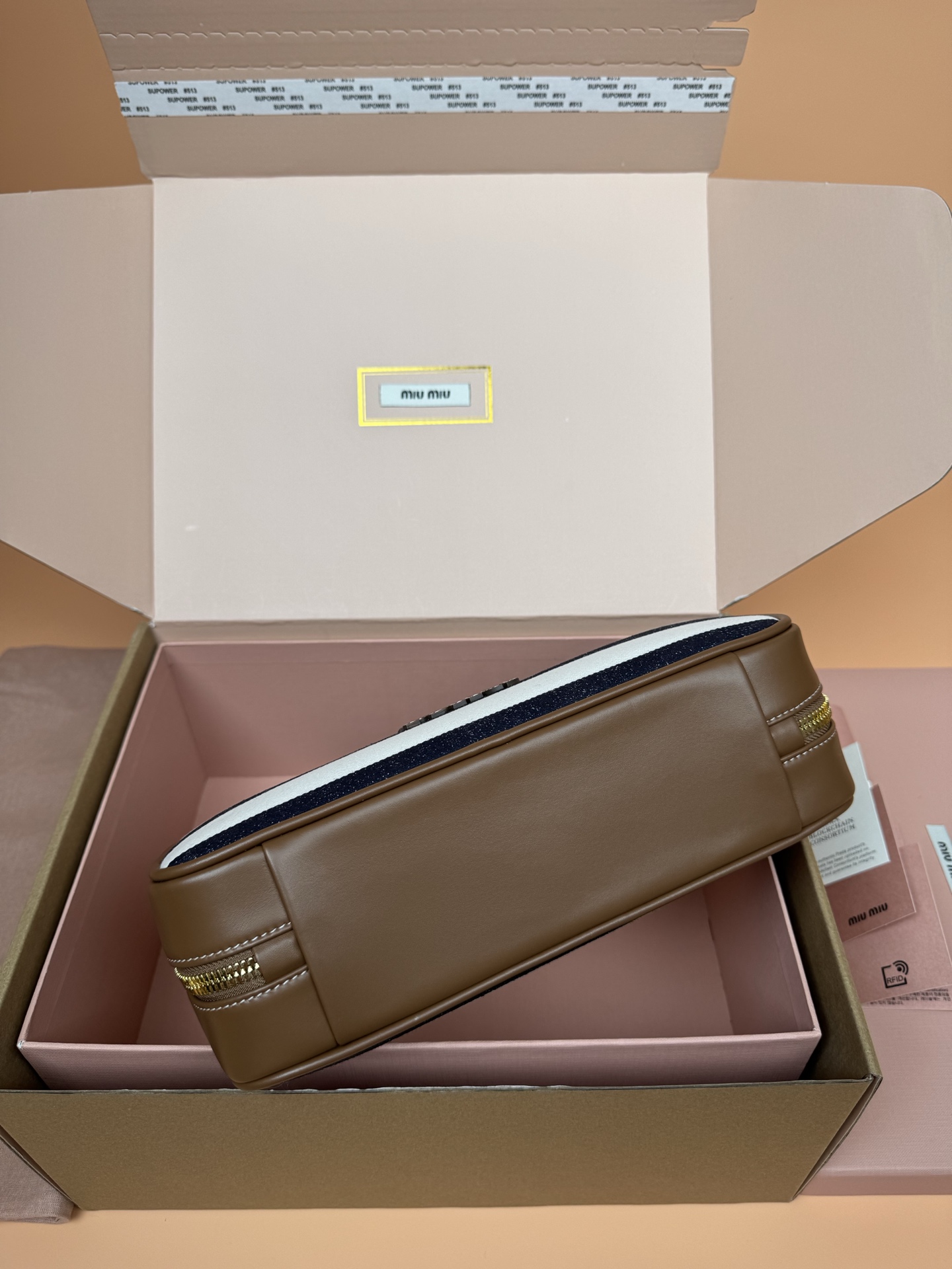 Miu Miu Beau Canvas and Leather Handbag, Top Handle, Shoulder Bag, Striped 5 i1749188187359 4056 0 3