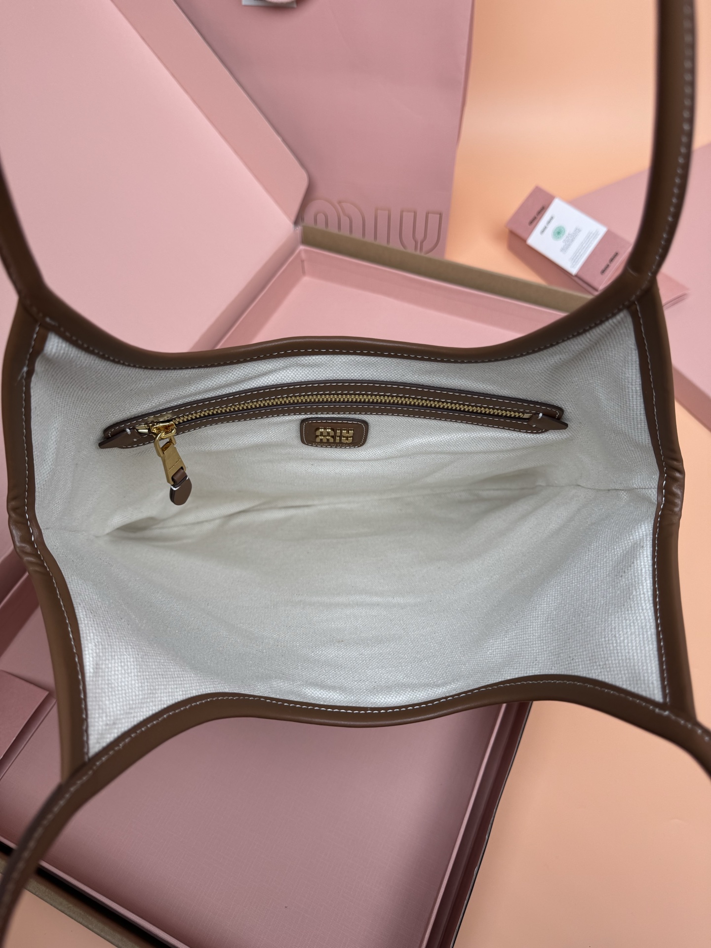 Miu Miu IVY Canvas Tote Bag, Striped Design, Gold-Tone Hardware, Stylish 8 i1749188401311 2899 0 6