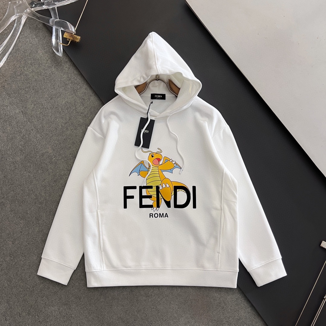 Fend*2024新品火爆铁灰色供应独家高端定制休闲连帽款卫衣侧内嵌式口袋打破传统侧插袋更加时尚定制纯棉